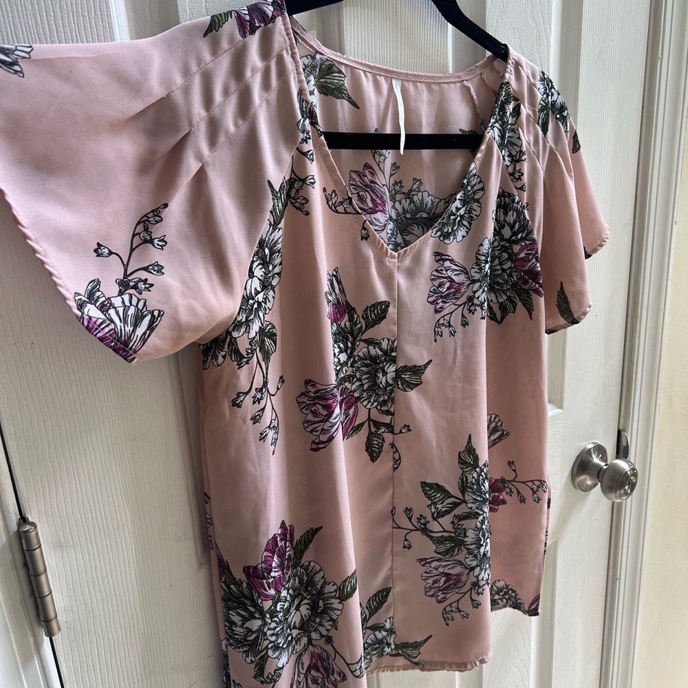 Grayson Threads Pink Floral Blouse